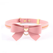 Sevanda - Love Heart Butterfly - Vegan Lederen Collar met Leiband - Roze-laced-up.nl