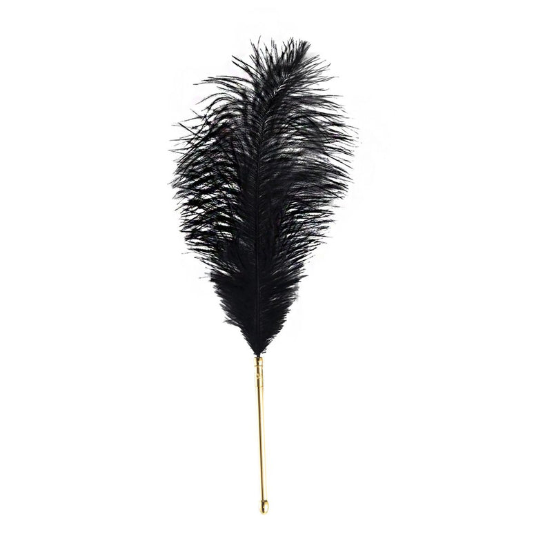 Sevanda - Natural Peacock Flirting - Veren Kietelaar met Verwisselbare Veren - Goud/Zwart-laced-up.nl