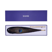 Sevanda - Natural Peacock Flirting - Veren Kietelaar met Verwisselbare Veren - Goud/Zwart-laced-up.nl