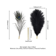 Sevanda - Natural Peacock Flirting - Veren Kietelaar met Verwisselbare Veren - Goud/Zwart-laced-up.nl