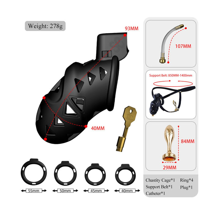 Sevanda - Rattlesnake - Kuisheidskooi met Harnasje - Inclusief Penisplug en Buttplug - PRO Lang-Erotiekvoordeel.nl