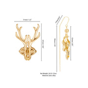 Sevanda - Stag - Tepelklemmen met Hertengewei en Hanger - Goud-laced-up.nl