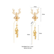 Sevanda - Stag - Tepelklemmen met Hertengewei en Hanger - Goud-laced-up.nl