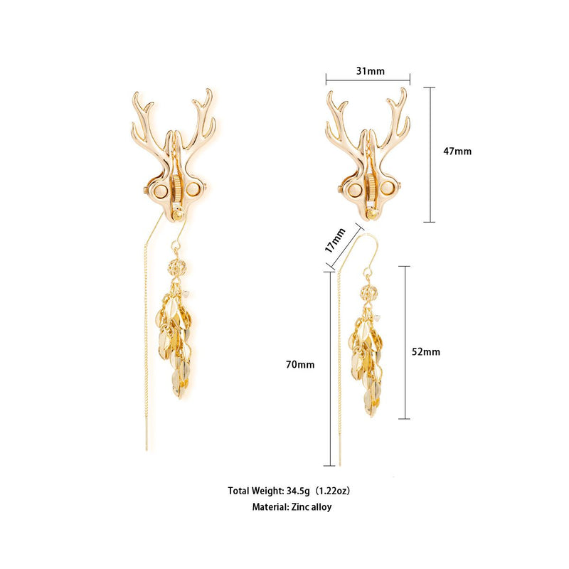 Sevanda - Stag - Tepelklemmen met Hertengewei en Hanger - Goud-laced-up.nl