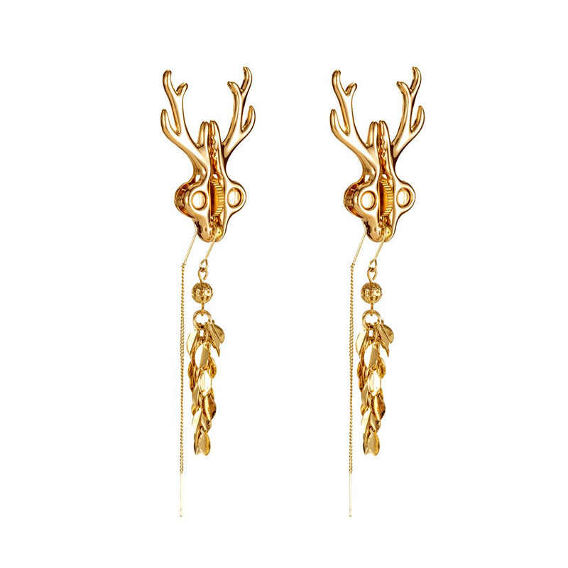 Sevanda - Stag - Tepelklemmen met Hertengewei en Hanger - Goud-laced-up.nl