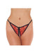 Amorable - Sexy Tanga Slipje Met Open Kruis - Rood/Zwart-Laced-up.nl