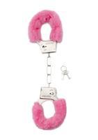 Shots Toys - Metalen Handboeien met Roze Bonte Bekleding - Met Slot-Laced-up.nl