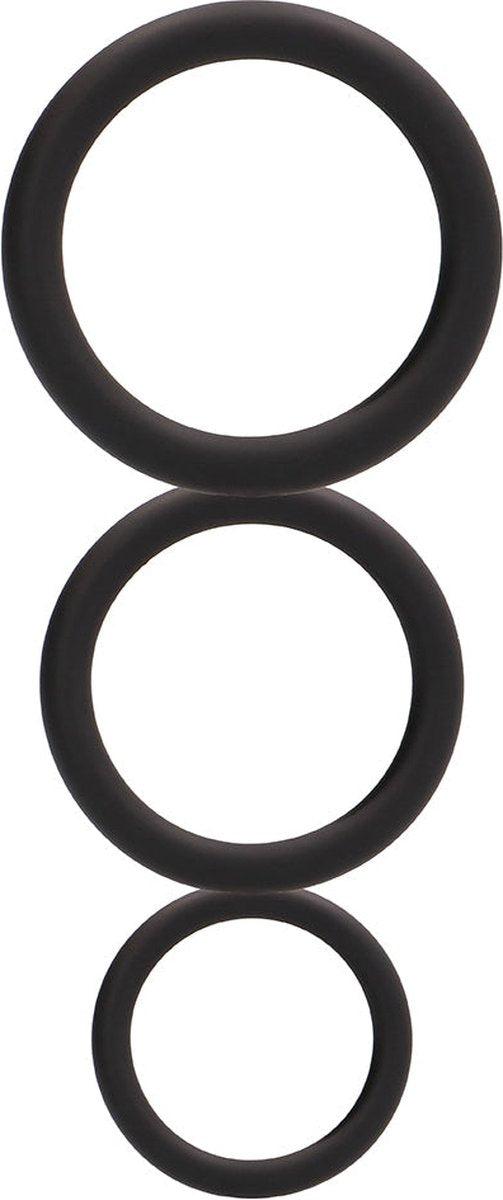 Shots Toys - Ronde Cockring Set - 3 Stuks - Zwart-Laced-up.nl