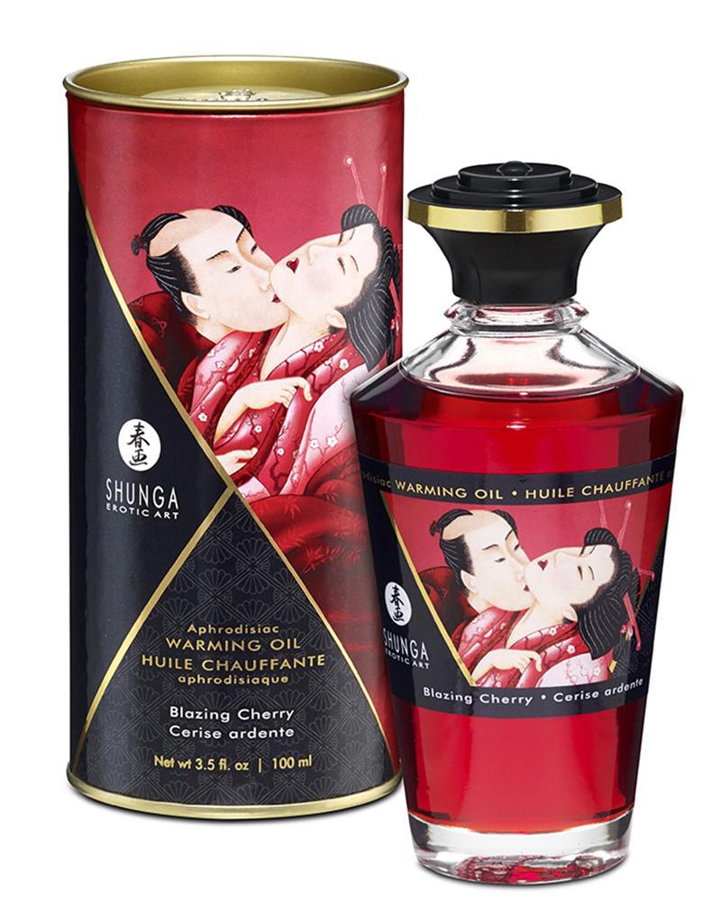 Shunga - Aphrodisiac - Verwarmende Olie Voor Erogene Zones - Om te Kussen/Likken - Blazing Cherry-Laced-up.nl