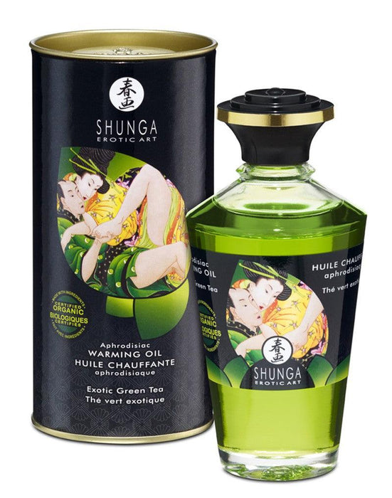 Shunga - Aphrodisiac - Verwarmende Olie Voor Erogene Zones - Om te Kussen/Likken - Exotic Green Tea-Laced-up.nl