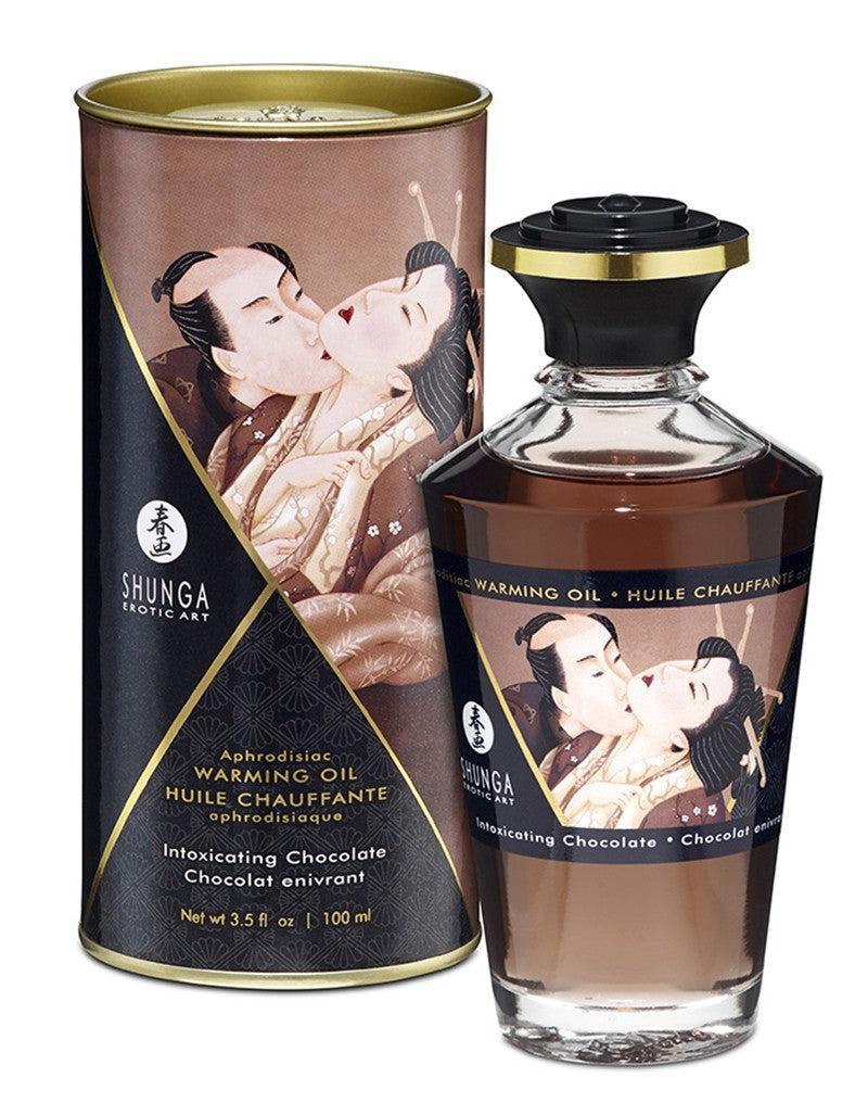 Shunga - Aphrodisiac - Verwarmende Olie Voor Erogene Zones - Om te Kussen/Likken - Intoxicating Chocolate-Erotiekvoordeel.nl