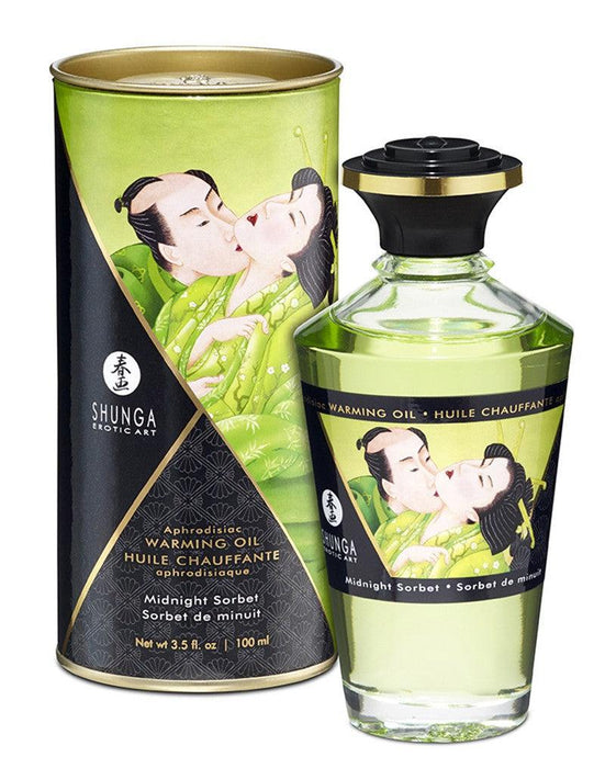 Shunga - Aphrodisiac - Verwarmende Olie Voor Erogene Zones - Om te Kussen/Likken - Midnight Sorbet-Laced-up.nl