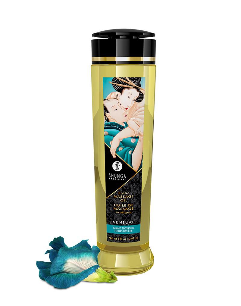 Shunga - Massageolie - Sensual Island Flowers - 240 ml-Laced-up.nl