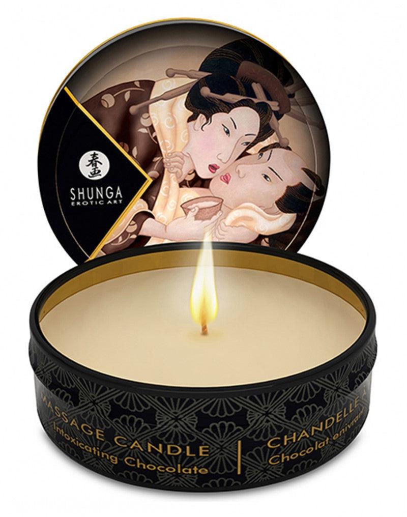 Shunga - Mini Massagekaars - Intoxicating Chocolate-Laced-up.nl