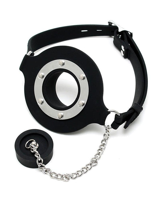 Rimba - Siliconen Mondknevel - Gag Met gootsteen stop - Zwart-Laced-up.nl