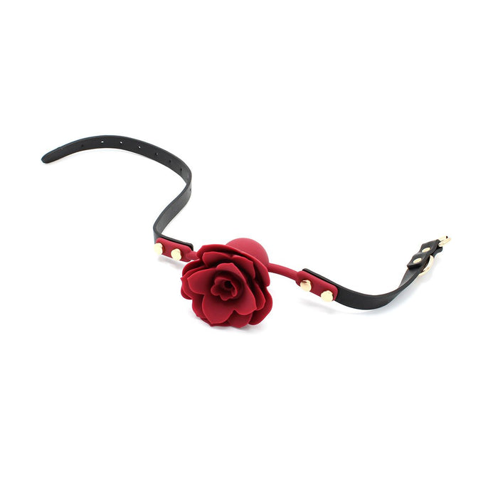 Siliconen Red Rose Gag - Verstelbare Rode Roos Mondknevel - Siliconen-Laced-up.nl