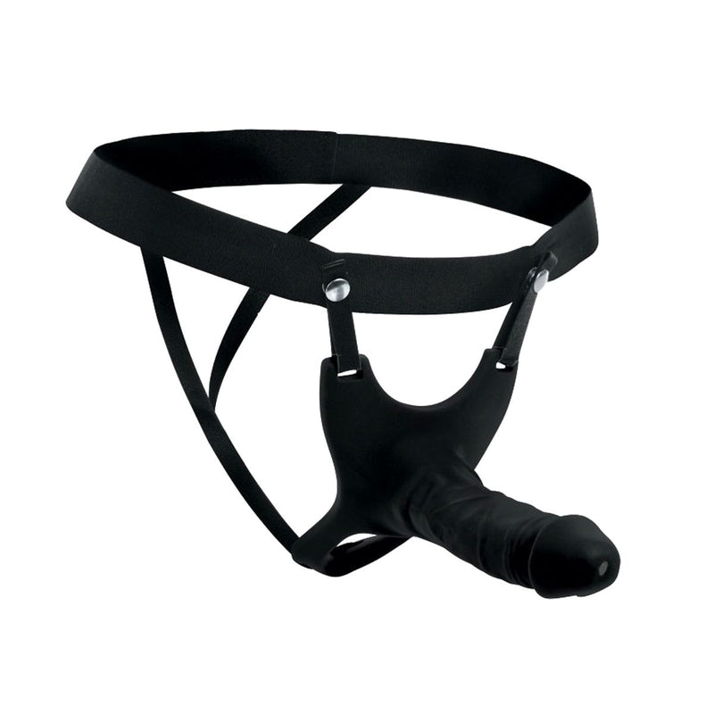 Size Matters - Holle Siliconen Strap-on -Zwart-Laced-up.nl