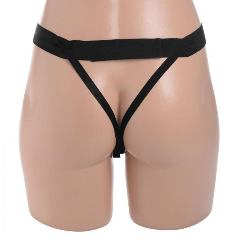 Size Matters - Holle Strap-On Siliconen Dildo Met Harnas - Beige-roze/Zwart-Laced-up.nl