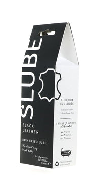 Slube - Black Leather - Single Bath Play - Body to Body Glijmiddel - 2 x 125 gram-laced-up.nl