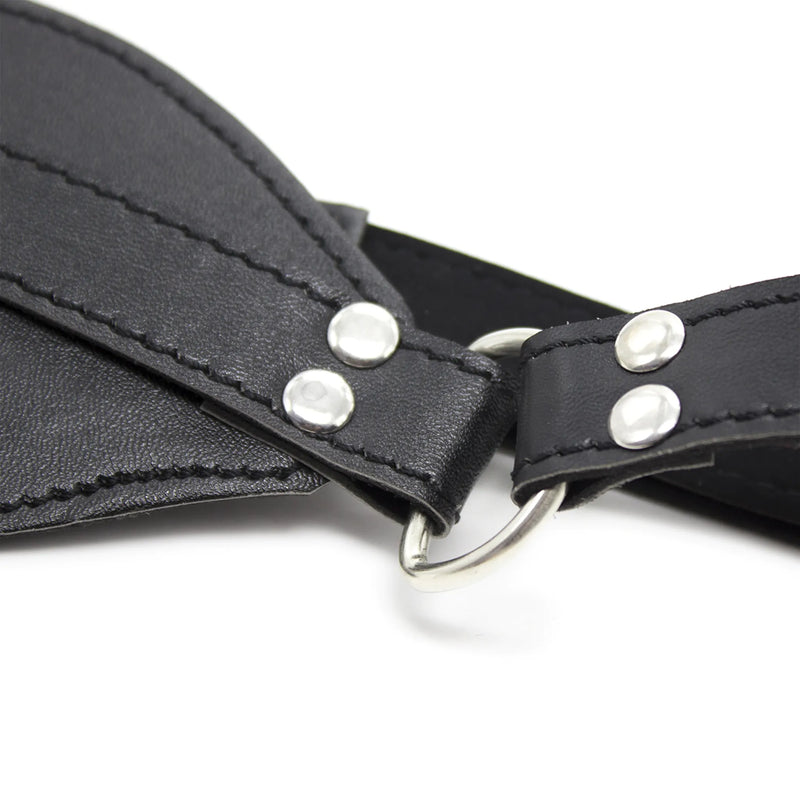 Smart Moves - Blindfold with Decorative Strap - PU Leather - Black - Laced-up.nl