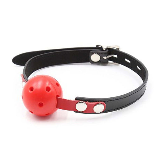 Smart Moves - Breathable Locking Bal Gag - Zwart/Rood-Laced-up.nl
