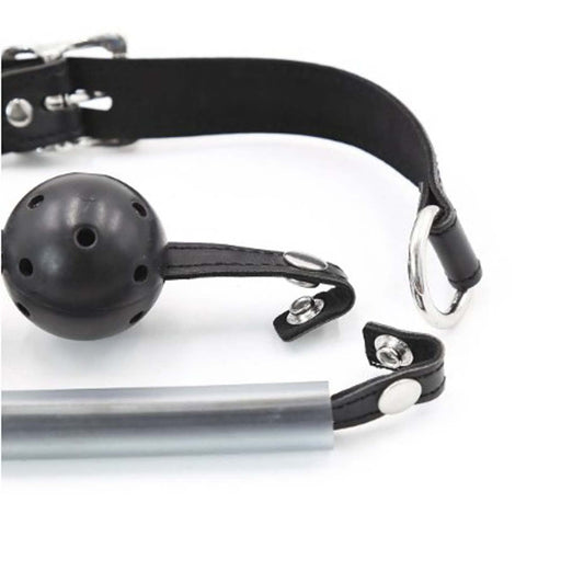 Smart Moves - Breathable ball gag met kin strap - Zwart-Laced-up.nl