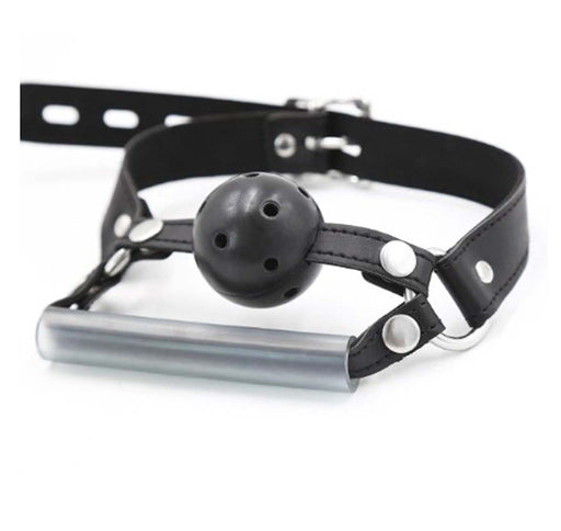 Smart Moves - Breathable ball gag met kin strap - Zwart-Laced-up.nl