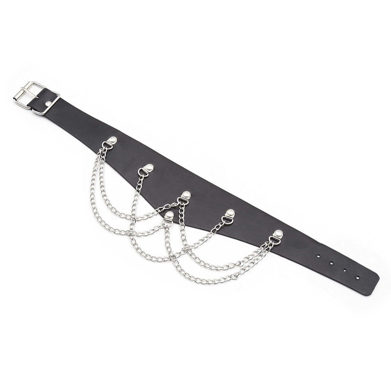 Smart Moves - Brede Collar met Kettingen - Zwart-Laced-up.nl