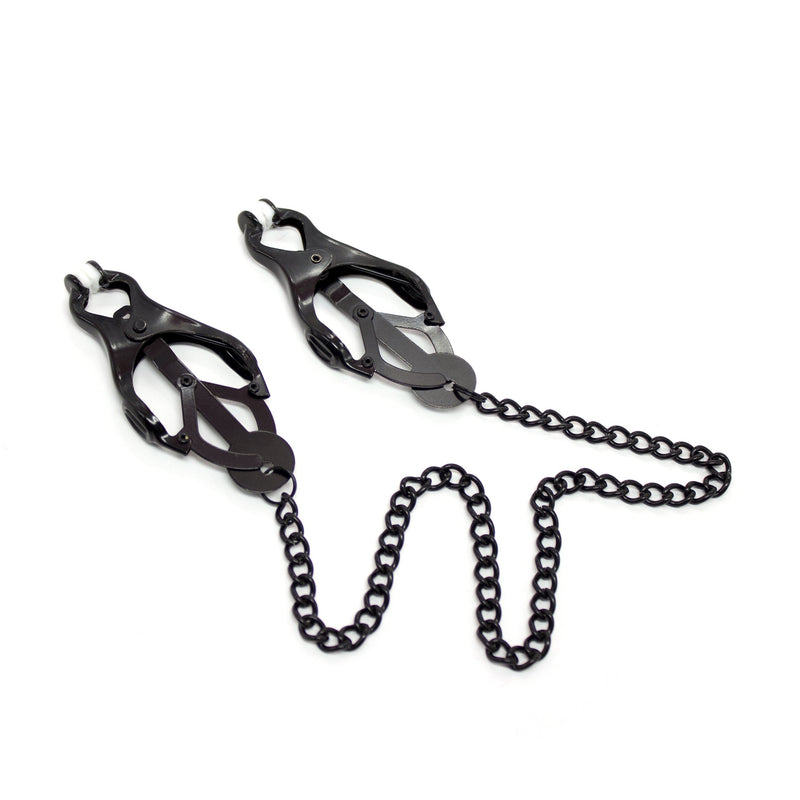Smart Moves - Pinces à seins Clover sur chaîne - Noir - Laced-up.nl