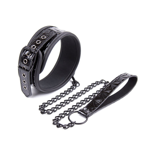 Smart Moves - Halsband - Hochglanz-Schwarz - PU-Leder - Laced-up.nl