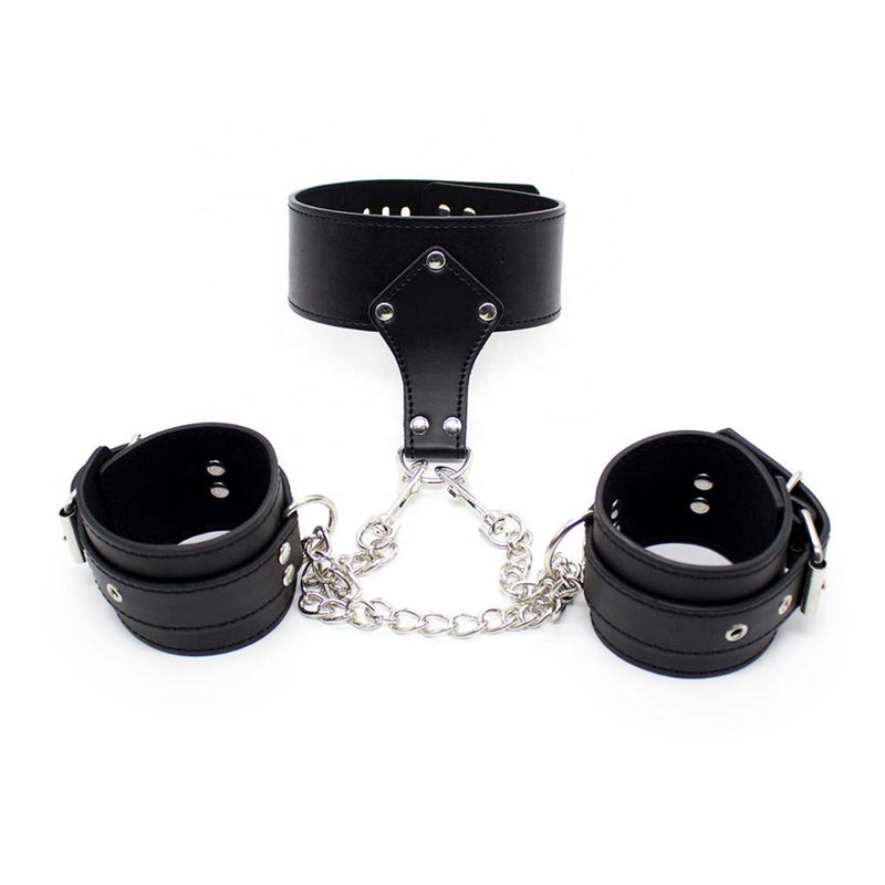 Smart Moves - Collar en Polsboeien Set met Ketting - Zwart-Laced-up.nl