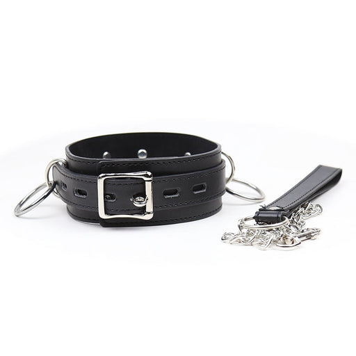 Smart Moves - Halsband mit D Ringen - inklusive Leine - Schwarz - Laced-up.nl