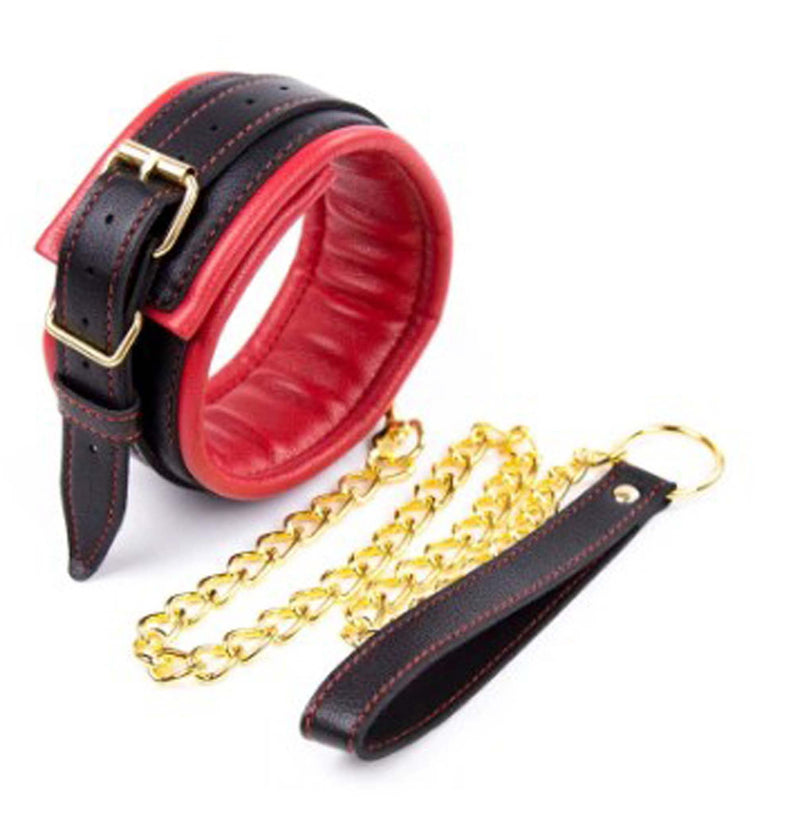 Smart Moves - Collar met Gouden Ketting - Zwart/Rood-Laced-up.nl