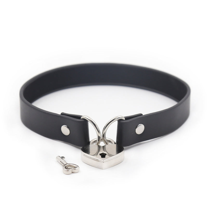 Smart Moves - Collar met Hartvormig Slotje - Zwart-Erotiekvoordeel.nl