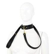Smart Moves - Collar with Leash - Gold-Colored Metal Hardware - Black - Laced-up.nl