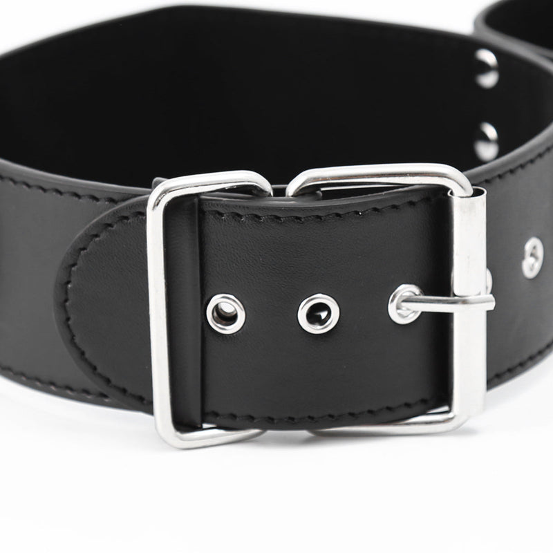 Smart Moves - Collar met Vaste Polsboeien - Zwart-Erotiekvoordeel.nl