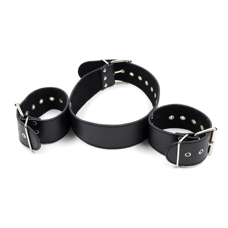 Smart Moves - Collar met Vaste Polsboeien - Zwart-Erotiekvoordeel.nl