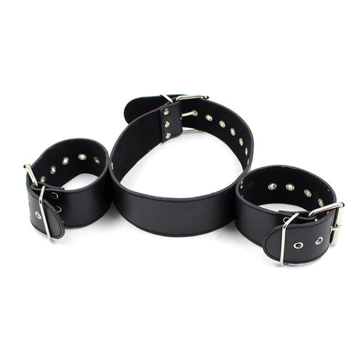 Smart Moves - Collar met Vaste Polsboeien - Zwart-Erotiekvoordeel.nl