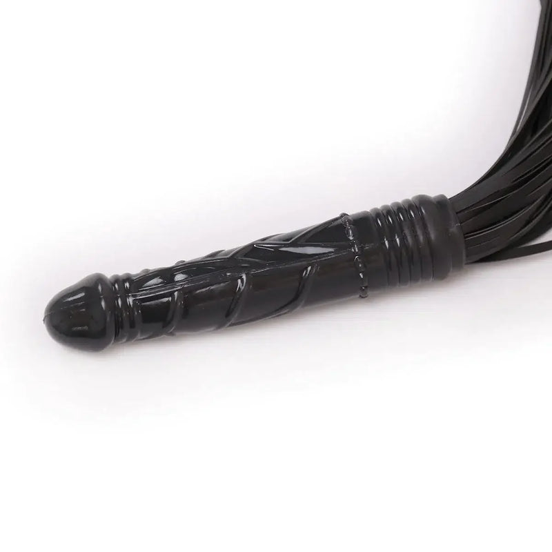 Smart Moves - Flogger met Dildo Handvat - Zwart-Laced-up.nl
