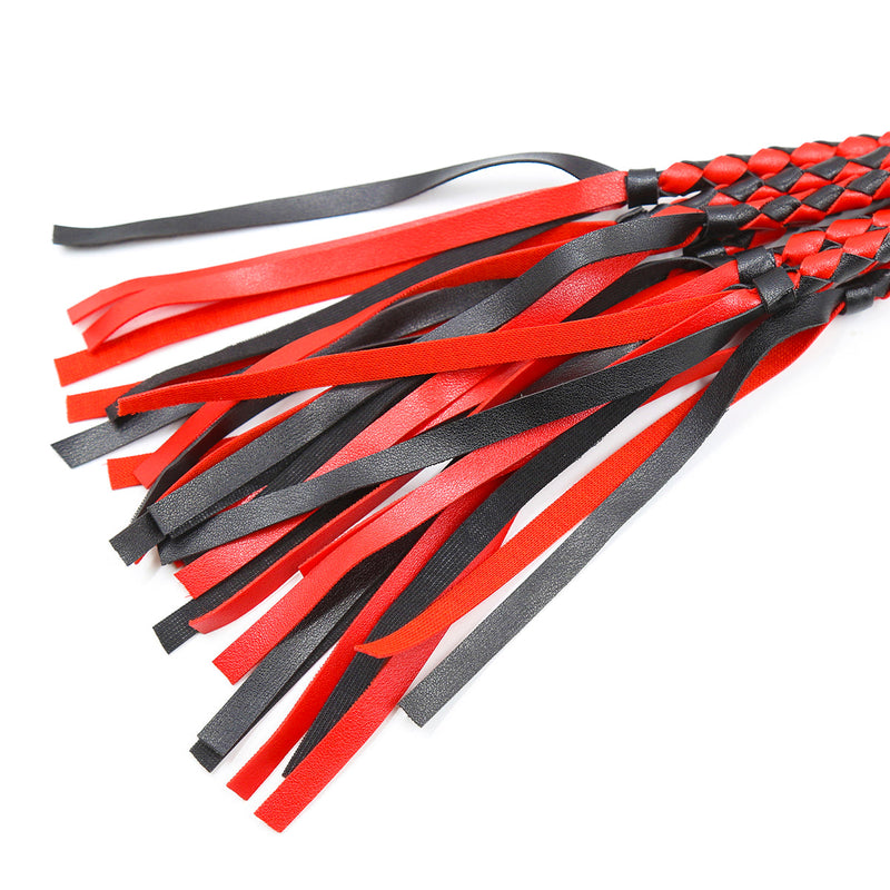 Smart Moves - Gevlochten Flogger- 78 cm - Zwart/Rood-Erotiekvoordeel.nl