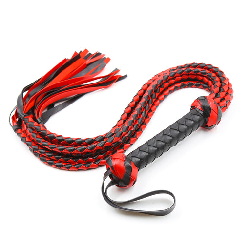 Smart Moves - Gevlochten Flogger- 78 cm - Zwart/Rood-Erotiekvoordeel.nl