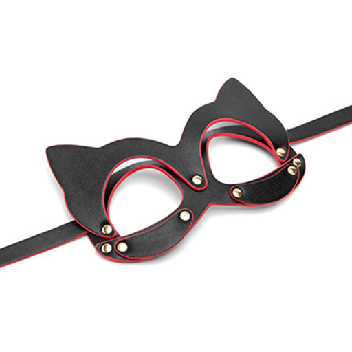 Smart Moves - Kattenmasker met Studs - Zwart/Rood-Erotiekvoordeel.nl