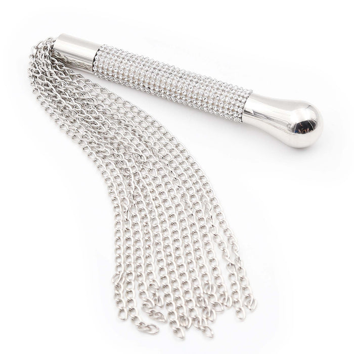 Smart Moves - Kettingen Flogger - Handvat Strass Steentjes - 44 cm - Zilver-Laced-up.nl