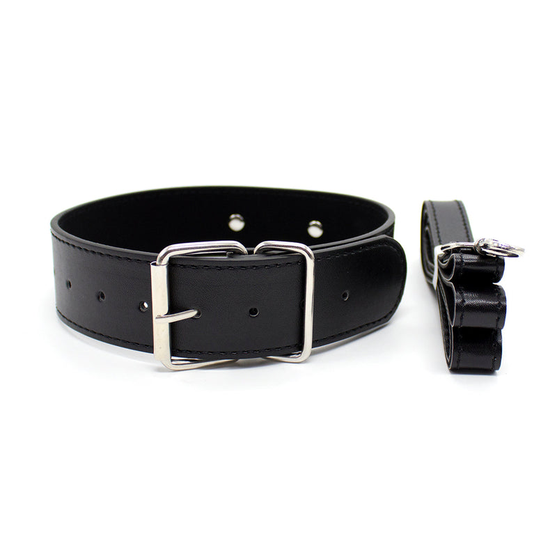Smart Moves - Classic Collar with Leash - Black-Laced-up.nl