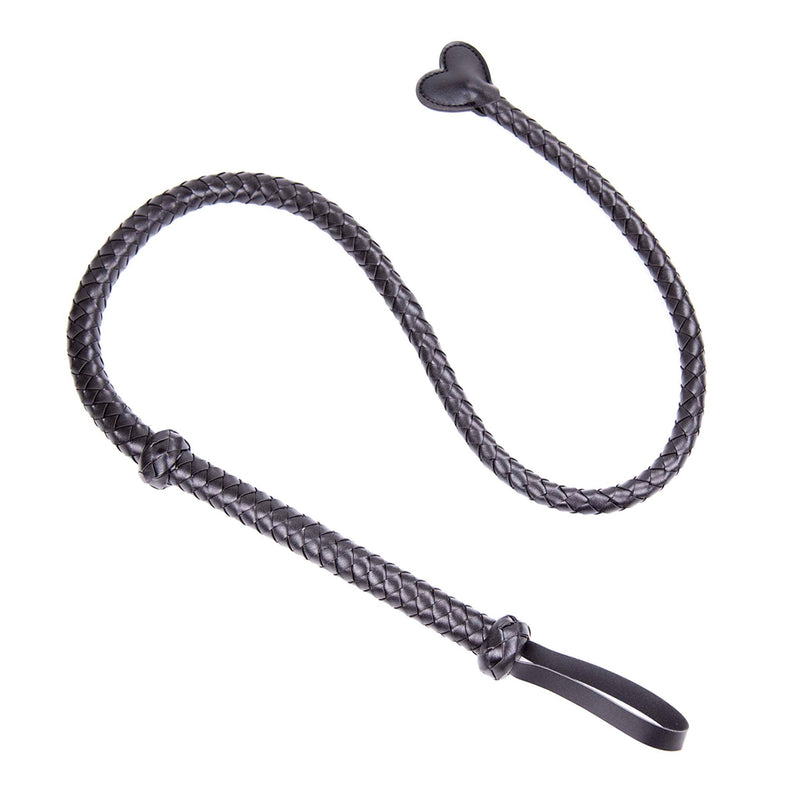 Smart Moves - Lange Singletail Zweep - Hartvormig Uiteinde - 131 cm - Zwart-Laced-up.nl