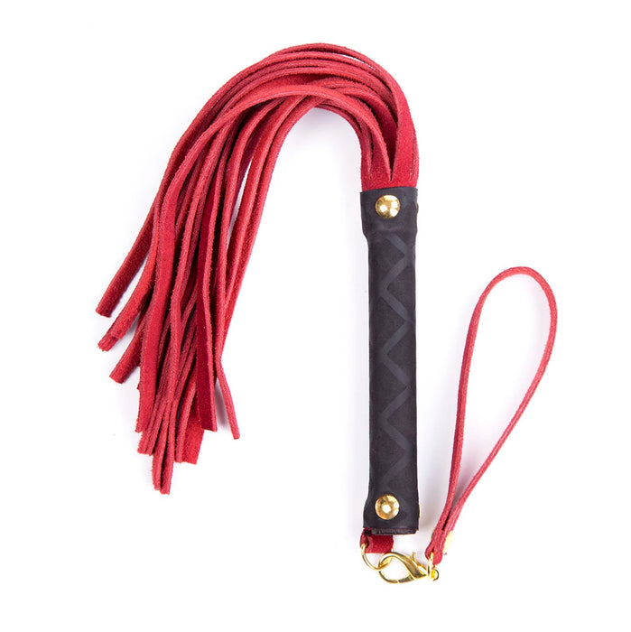 Smart Moves - Lederen Flogger - 27 cm - Zwart/Rood-Laced-up.nl