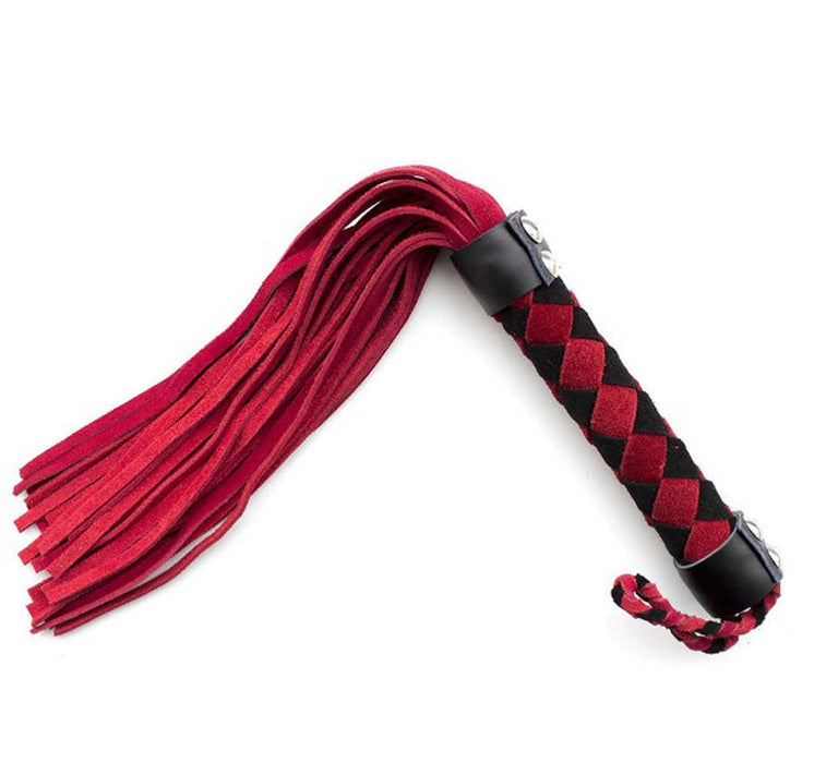 Smart Moves - Lederen Flogger - 38 cm - Zwart/Rood-Laced-up.nl