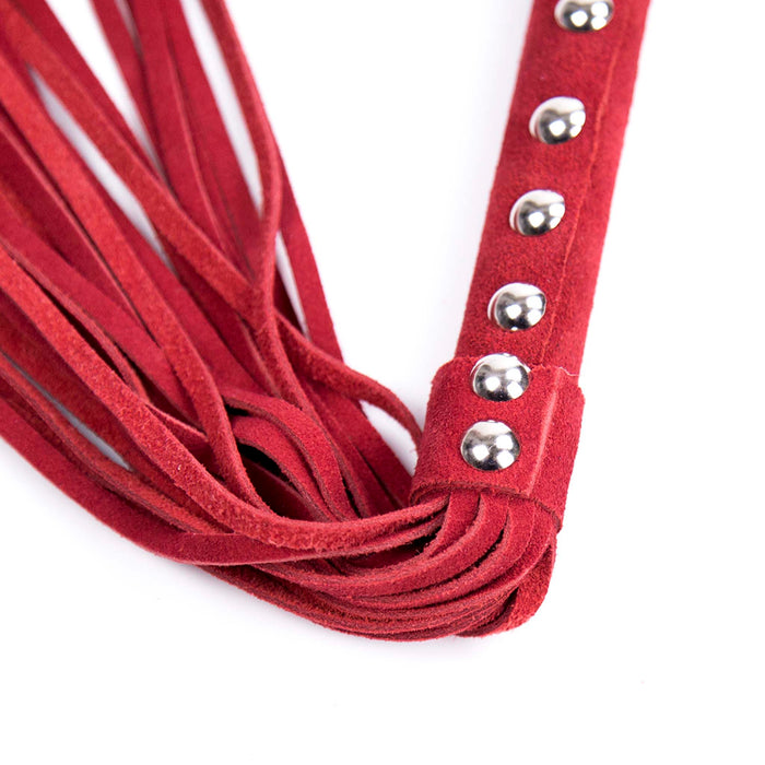 Smart Moves - Lederen Flogger met Studs - 38 cm - Rood-Laced-up.nl
