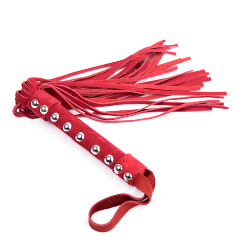 Smart Moves - Lederen Flogger met Studs - 38 cm - Rood-Laced-up.nl