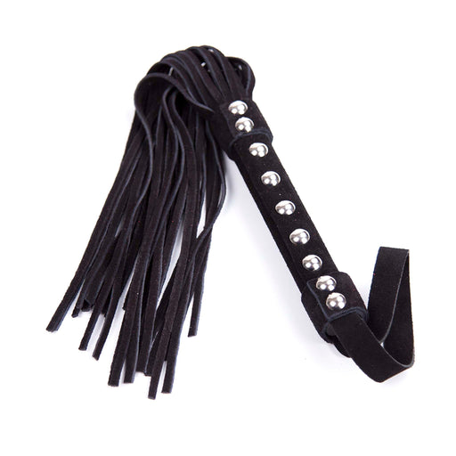 Smart Moves - Lederen Flogger met Studs - 39 cm - Zwart-Laced-up.nl